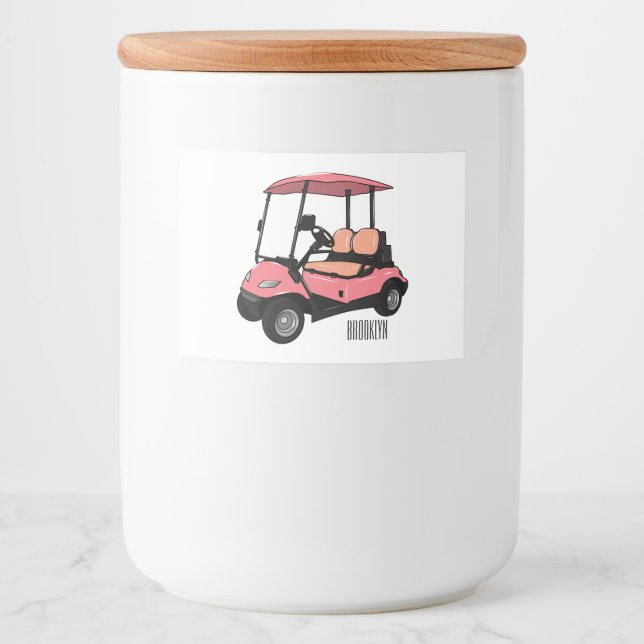 Rótulo Para Comida Carrinho de golfe / desenho animado de buggy de go (Frente)