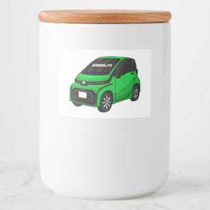 Rótulo Para Comida Carro verde e fino