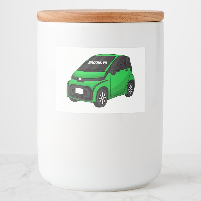 Rótulo Para Comida Carro verde e fino (Frente)