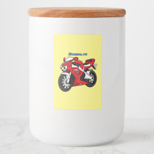 Rótulo Para Comida Cartografia de motocicleta vermelha-branca