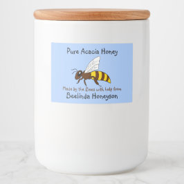 Rótulo Para Comida Cartoon Bee Acacia Honey Jar Labels