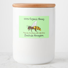 Rótulo Para Comida Cartoon Bee Organic Honey Jar Labels