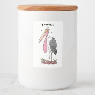 Rótulo Para Comida Cartoon engraçado marabou