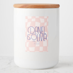 Rótulo Para Comida Casamento no Quadrado Rosa