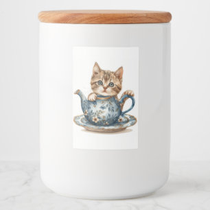 Rótulo Para Comida Cat Lid Jar