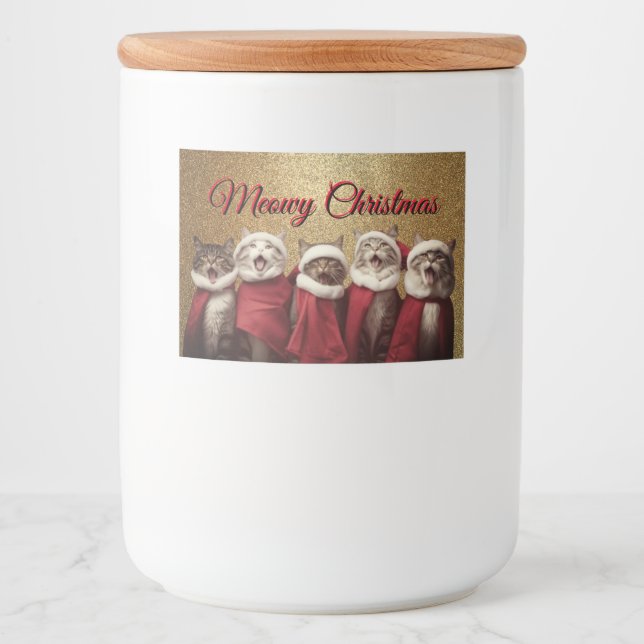 Rótulo Para Comida Cats Cantando (Frente)