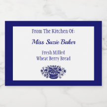 Cesto de Flores Russo Azul Branco Editável