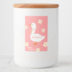 Rótulo Para Comida Chá de fraldas White Goose and Daisies