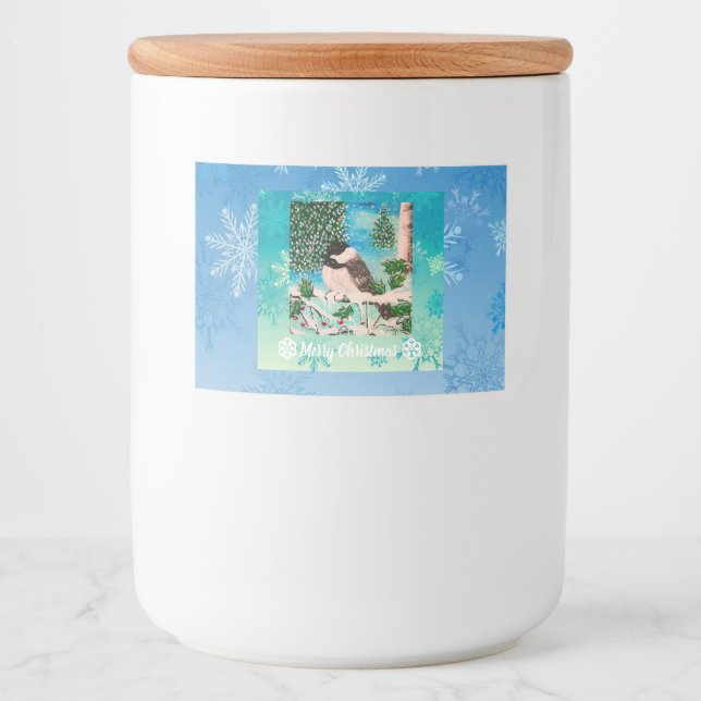 Rótulo Para Comida Chickadee Chatter Natal (Frente)