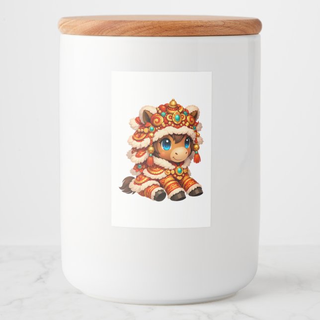 Rótulo Para Comida Chinese New Year Horse 2026 Zodiac (Frente)