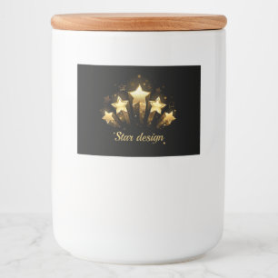 Rótulo Para Comida Cinco estrelas douradas em preto