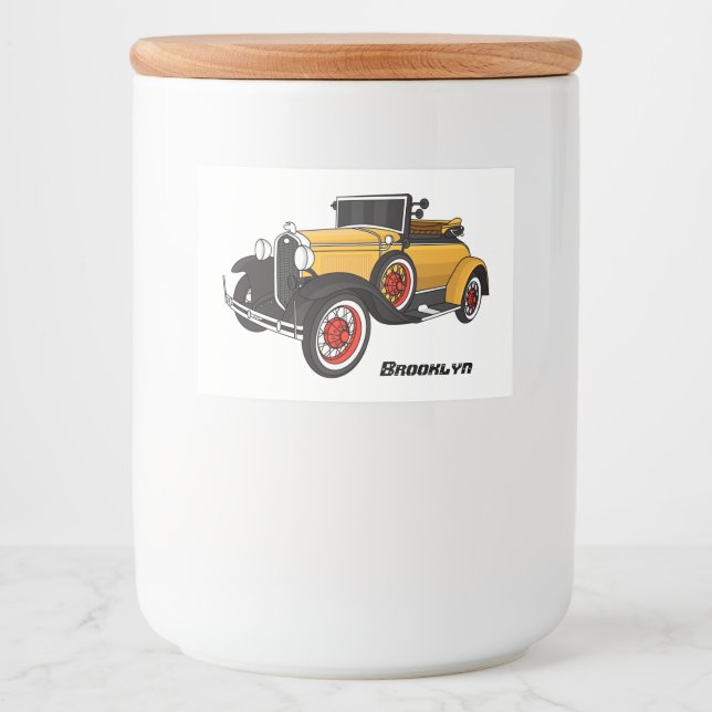 Rótulo Para Comida Classic yellow car 1931 (Frente)