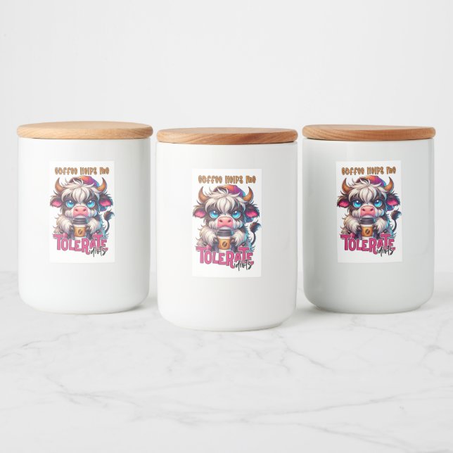 Rótulo Para Comida Coffee Helps Me Tolerate Idiots  (Garrafas)