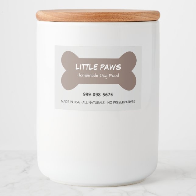 Rótulo Para Comida Comida Caseira para Cães Little Paws (Frente)