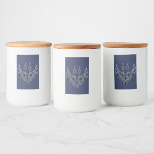 Rótulo Para Comida Conjunto de Joias de Cristal Tigre Prata Azul