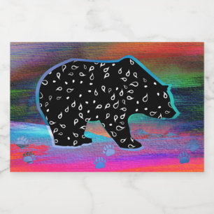 Rótulo Para Comida Cores Claras do Norte de Espírito Urso Preto