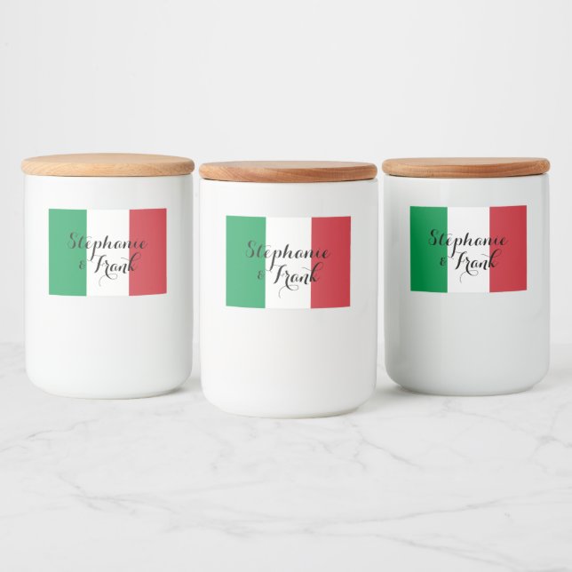 Rótulo Para Comida Cores da Bandeira Italiana Casamento (Garrafas)