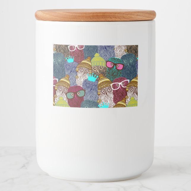 Rótulo Para Comida Coruja na coroa (Frente)