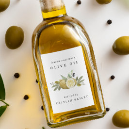 Rótulo Para Comida Costura de Citrus Citrus Lemon Olive Bottle