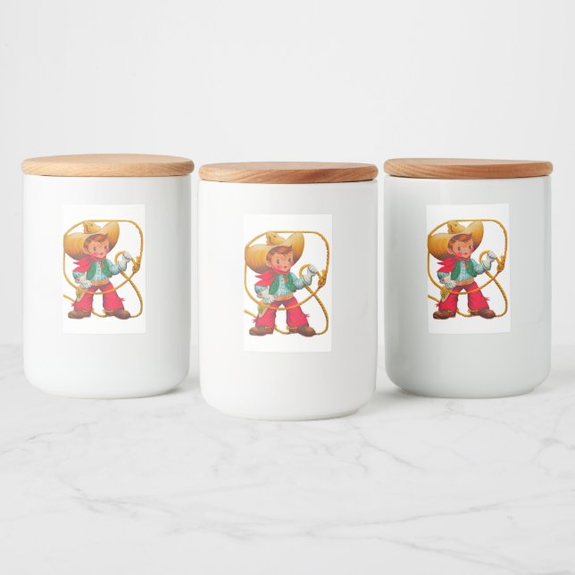 Rótulo Para Comida Criança de Criança de Garoto Retroativo, Cuja Fama (Garrafas)