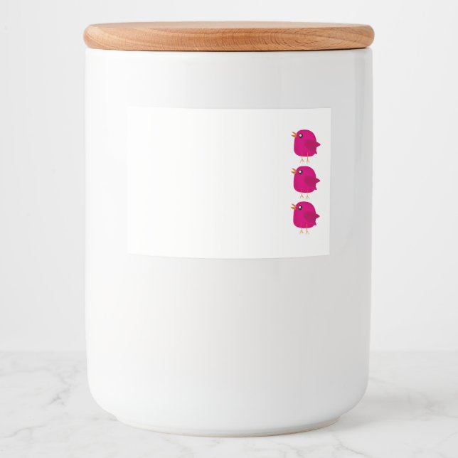 Rótulo Para Comida Crianças, pássaro fofo (Frente)