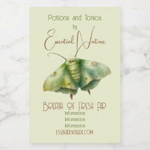 Rótulo Para Comida Crie a sua fantasia verde Moth
