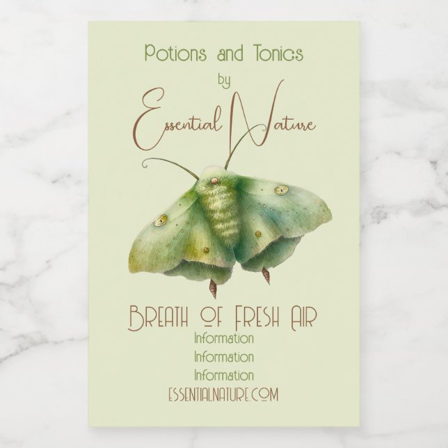 Rótulo Para Comida Crie a sua fantasia verde Moth (Rótulo Único)