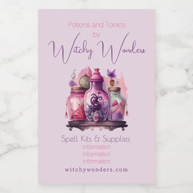 Rótulo Para Comida Crie As Suas Próprias Frascos De Poção (Rótulo Único)