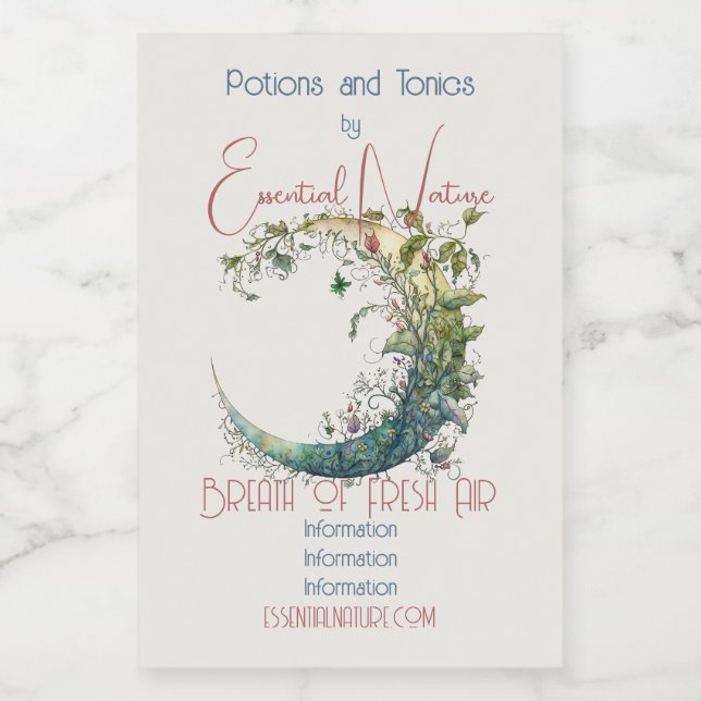 Rótulo Para Comida Crie Sua Própria Lua Floral Boho (Rótulo Único)