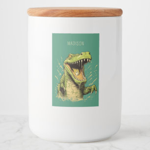 Rótulo Para Comida Crocodilo de Nome Personalizado