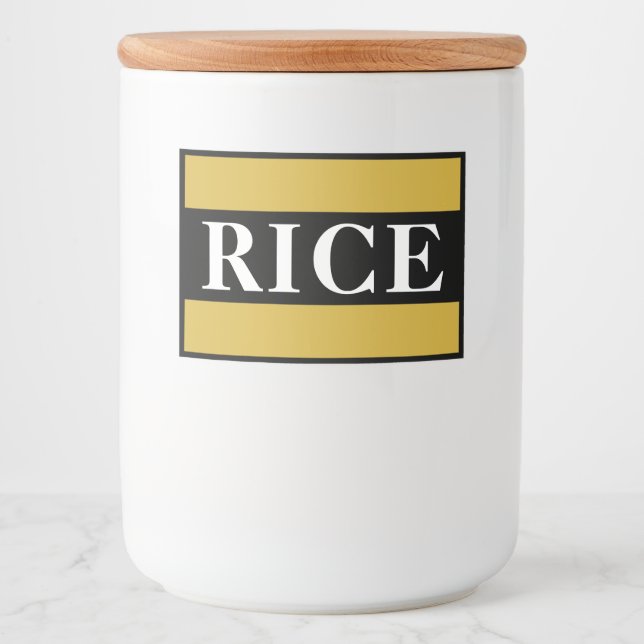 Rótulo Para Comida Custom Rice Storage Container Label for Kitchen (Frente)