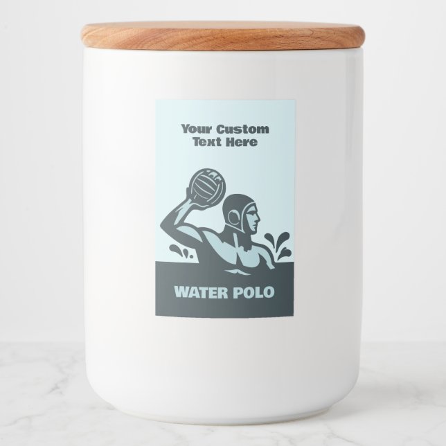 Rótulo Para Comida Custom Text Water Polo (Frente)