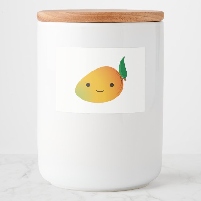 Rótulo Para Comida Cute Kawaii sorrindo Mango (Frente)