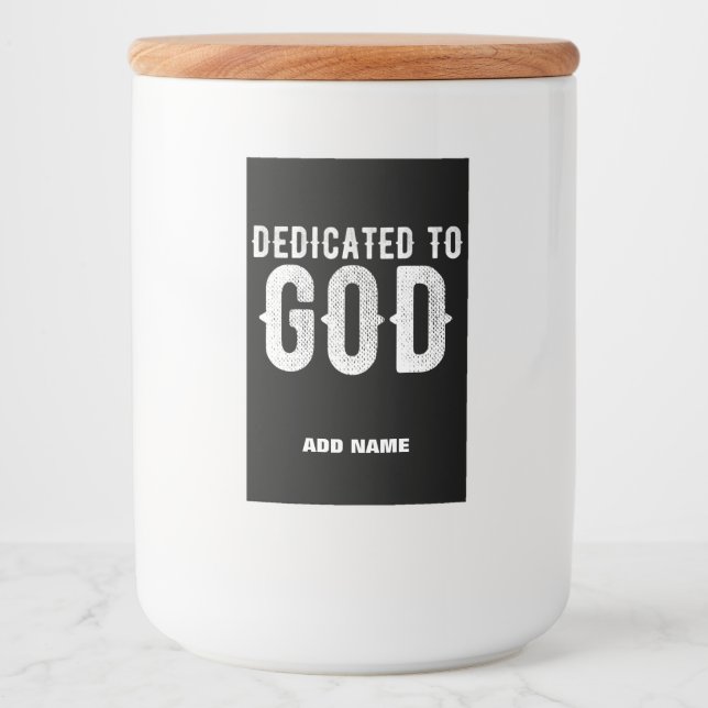 RÓTULO PARA COMIDA DEDICADO A DEUS TEXTO BRANCO PERSONALIZÁVEL LEGAL (Frente)