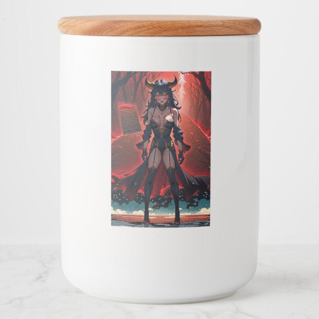 Rótulo Para Comida Demonessa com Contato na Encruzilhada, Anime Demon (Frente)