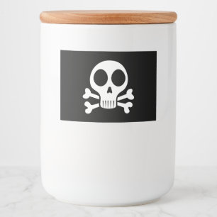 Rótulo Para Comida Desenho de Caveira Pirata