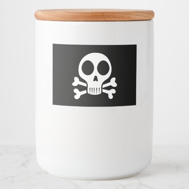 Rótulo Para Comida Desenho de Caveira Pirata (Frente)