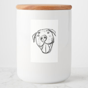 Rótulo Para Comida desenho pitbull simples amantes de cães preto bran