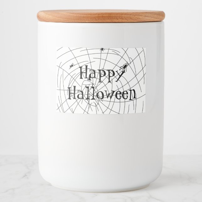 Rótulo Para Comida Desenhos à Mão de Teia de Aranha (Frente)