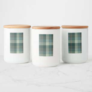Rótulo Para Comida Design Xadrez Gingham Verde 