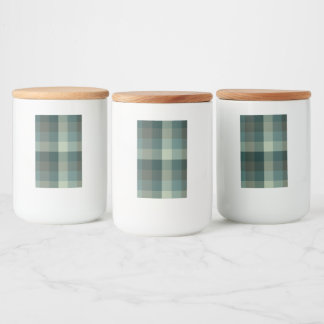 Rótulo Para Comida Design Xadrez Gingham Verde