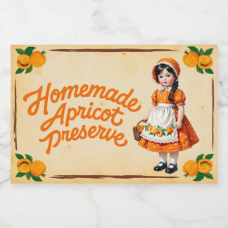 Rótulo Para Comida Doce de Damasco Caseiro - Vintage