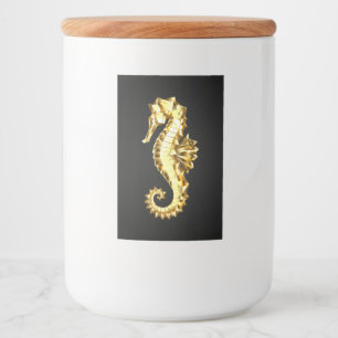 Rótulo Para Comida Dourado Cavalo de Mar Poligonal