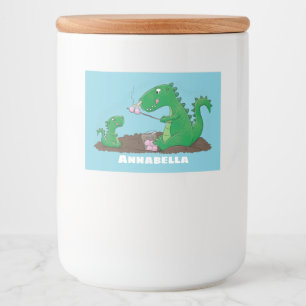 Rótulo Para Comida Dragões bonitos assando desenhos marshmallows