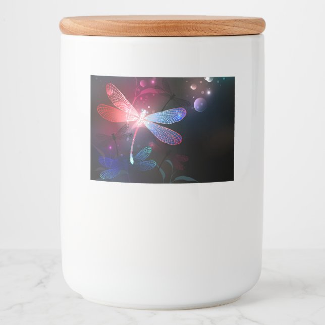Rótulo Para Comida Dragonfly vermelha (Frente)