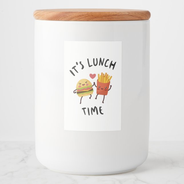 Rótulo Para Comida É hora do almoço (Frente)