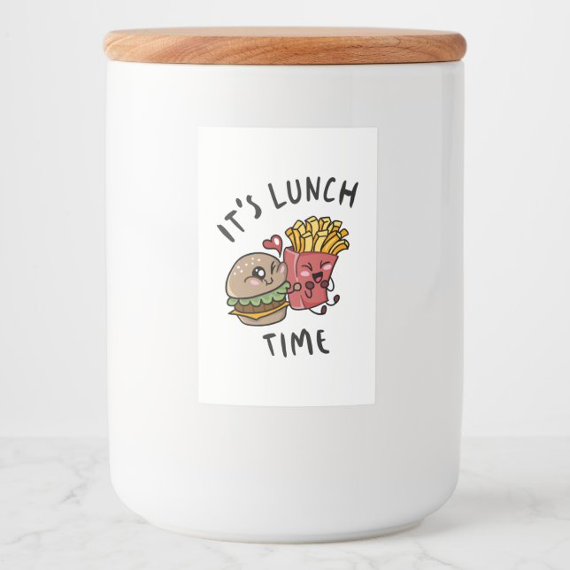 Rótulo Para Comida É hora do almoço (Frente)