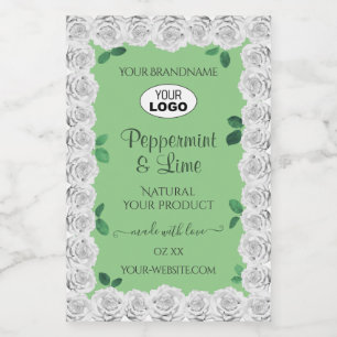 Rótulo Para Comida Elegante Sage Green Product Labels Logotipo de Ros