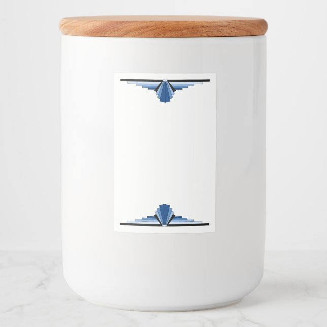Rótulo Para Comida Elemento de deco da arte no rótulo da comida azul (Frente)
