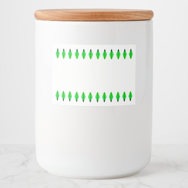 Rótulo Para Comida Elemento de deco da arte no rótulo da comida verde (Frente)